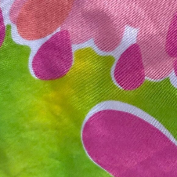 Lilly Pulitzer Vintage A-Line Skirt 14 Lime Green Pink Floral Lined - Picture 8 of 11